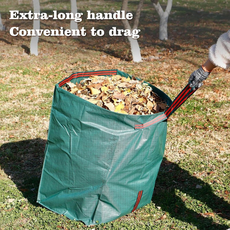 RISETEX 4-Pack leaf collectors,Large Yard Dustpan-Type 53-Gallon Garden Bag for Collecting Leaves，Reuseable Heavy Duty lawn and leaf bags，Garden Waste Container for Clean Up Outdoor Debris Grass Clippings - Image 5